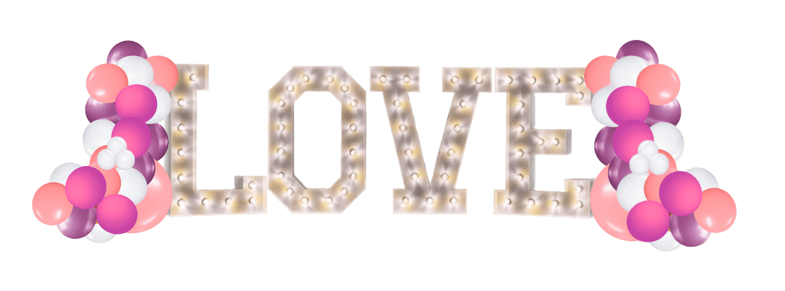 Marquee Letters/Numbers with Balloon Garlands